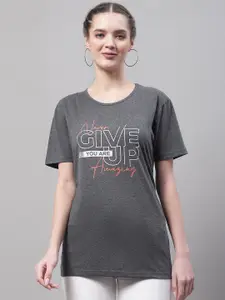 MACK JONNEY Typography Printed Running Cotton T-shirt