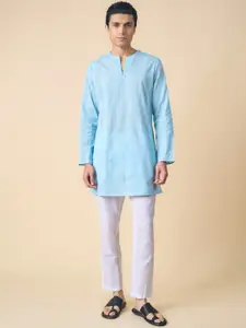 Tasva Men Woven Design Striped Pure Cotton Kurta with Pyjamas Set