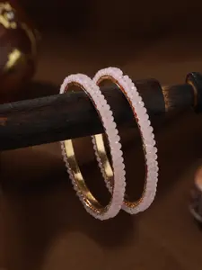 Jazz and Sizzle Set of 2 Gold-Plated Crystal Beaded Bangles