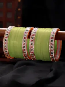 Jazz and Sizzle Set Of 36 Gold-Plated Stone Studded Bangles