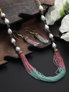 Jazz and Sizzle Gold-Plated Beaded Necklace and Earrings