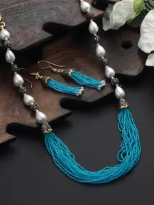 Jazz and Sizzle Gold-Plated Beaded Necklace and Earrings