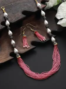 Jazz and Sizzle Gold-Plated Beaded Necklace and Earrings