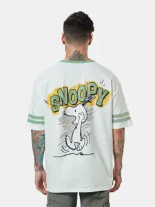 The Souled Store Peanuts Snoopy Sketch Print Pure Cotton Oversized T-Shirt
