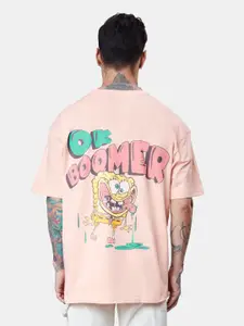 The Souled Store SpongeBob Printed Pure Cotton Oversized T-Shirt