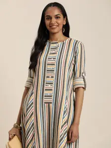 Taavi Woven Legacy Striped Pure Cotton Kurta