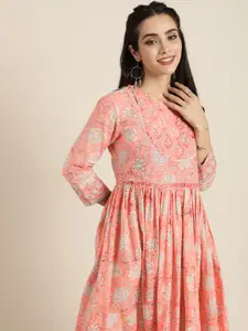 Taavi Sanganeri Floral Printed A-Line Maxi Dress