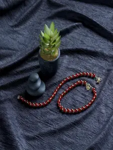 I Jewels Set Of 2 Gold-Plated Stone-Studded & Beaded Anklets