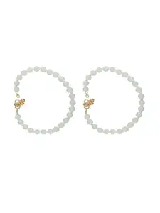 I Jewels Set Of 2 Gold-Plated Beaded Anklets