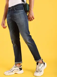 Flying Machine Mid Rise Earth Mint Slash Fit Selvage Jeans