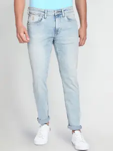 U.S. Polo Assn. Denim Co. Men Slim Fit Clean Look Cuffed Hem Heavy Fade Jeans