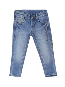 U.S. Polo Assn. Kids Boys Blue Slim Fit Light Fade Cotton Jeans