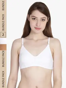 ETC Pack of 2 Pure Cotton Non padded Non-wired Bra