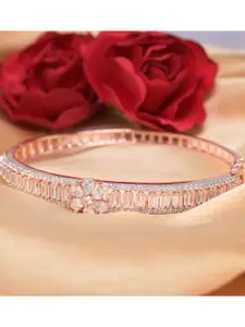 Saraf RS Jewellery Women Brass American Diamond Rose Gold-Plated Bangle-Style Bracelet