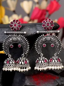 Saraf RS Jewellery Silver-Plated Classic Jhumkas Earrings