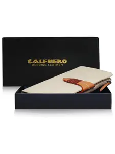 CALFNERO Women Genuine Leather Two Fold Wallet with SD Card Holder