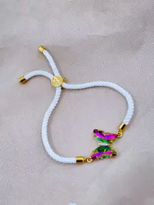 ZIVOM Women Brass Crystals Gold-Plated Cuff Bracelet