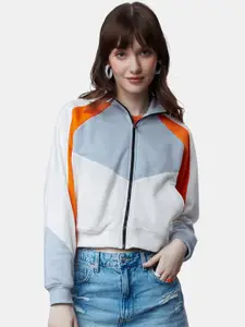 The Souled Store Colourblocked Shirt Collar Pure Cotton Long Sleeves Sweatshirt