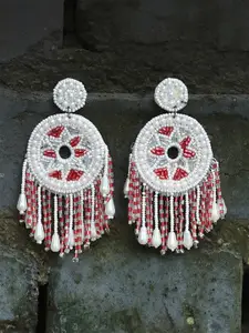 Adwitiya Collection Oxidised Circular Drop Earrings