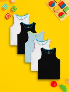 XY Life Pack of 5 Round Neck Super Combed Cotton Tank Top
