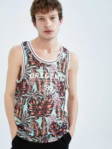 DeFacto Tropical Printed Round Neck Sleeveless T-shirt