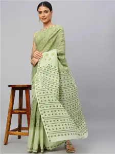 RATAN Floral Printed Embroidery Pure Cotton Saree