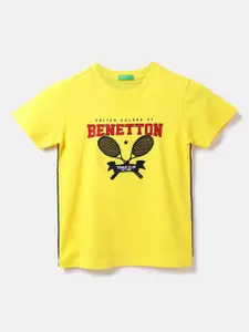 United Colors of Benetton Boys Typography Printed Cotton T-shirt