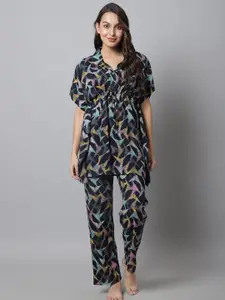 Kanvin Abstract Printed Night Suit