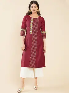 Maybell Floral Embroidered Art Silk Kurta