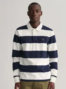 GANT Striped Polo Collar Cotton T-shirt