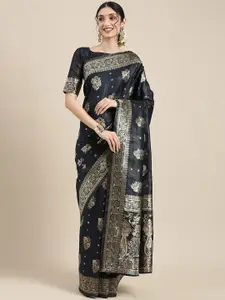 Saree mall Ethnic Motifs Woven Design Zari Baluchari Sarees