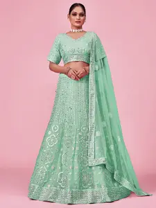 Fusionic Embroidered Semi-Stitched Lehenga & Unstitched Blouse With Dupatta