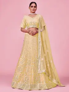 Fusionic Embroidered Semi-Stitched Lehenga & Unstitched Blouse With Dupatta