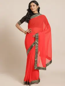 Saree mall embellished Sequinned border Sarees