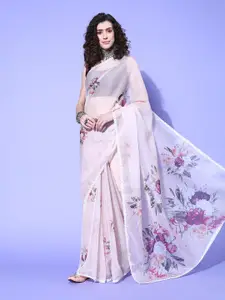Saree mall Floral Printed Organza Sarees