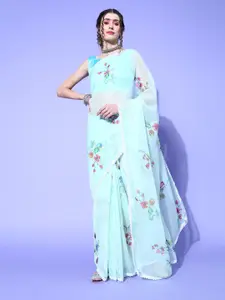 Saree mall Floral Printed Organza Sarees