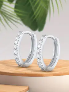 Peora Silver-Plated Contemporary Hoop Earrings