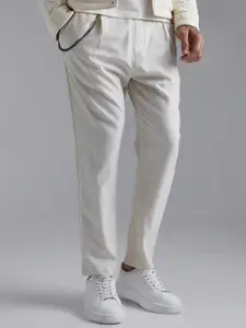 boohooMAN Tapered Fit Pleated Trousers