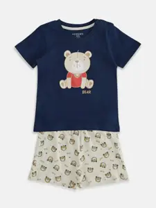 Pantaloons Baby Boys Printed Pure Cotton T-shirt With Shorts