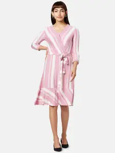 Annabelle by Pantaloons Flounce Striped A-Line Dress