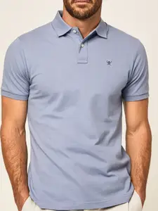 HACKETT LONDON Men Polo Collar Pure Cotton Slim Fit T-shirt