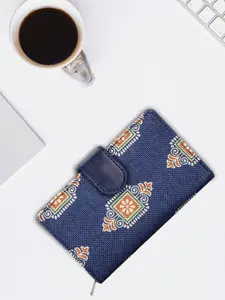 THE CLOWNFISH Fab Women Ethnic Motifs Printed Zip Around Button Wallet