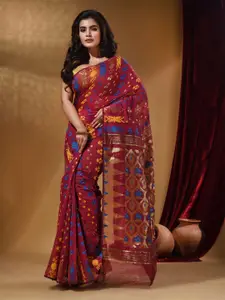 Arhi Woven Design Zari Silk Cotton Jamdani Saree