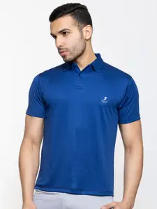 ARMISTO Men Blue DRI-Fit Polo Collar Training or Gym T-shirt