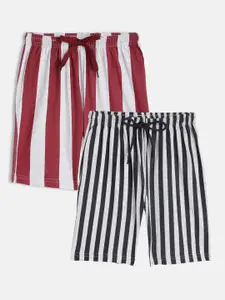 SEYBIL Girls Pack Of 2 Striped Lounge Shorts