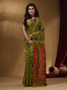 Arhi Floral Woven Design Silk Cotton Jamdani Saree