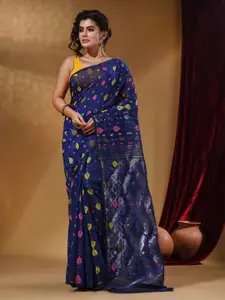 Arhi Floral Woven Design Zari Jamdani Saree