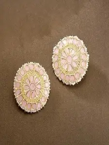 I Jewels Gold Plated Circular Studs Earrings