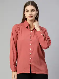 JAINISH Solid Shirt Style Casual Top