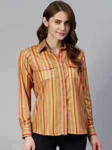 JAINISH Striped Shirt Style Top